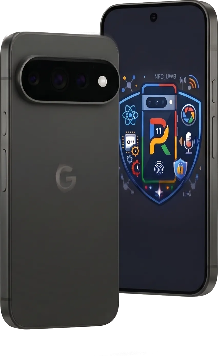 A Google Pixel showing the PixelKit shield on screen